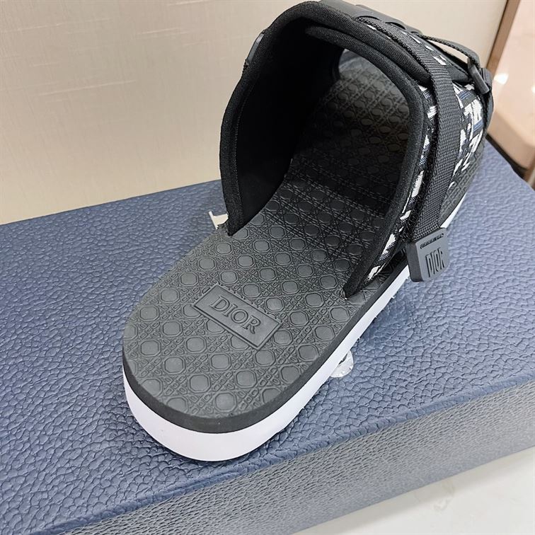 DIOR ALPHA SANDAL BEIGE AND BLACK DIOR OBLIQUE JACQUARD – DS005