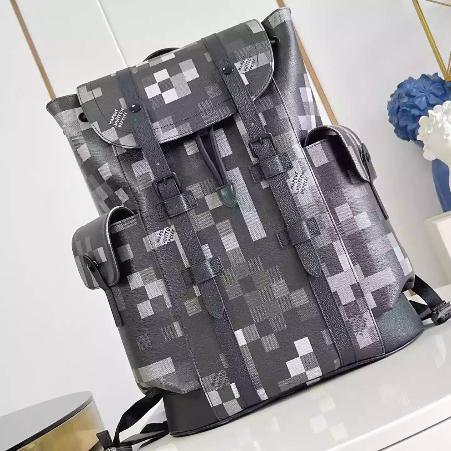 CHRISTOPHER MM BACKPACK BLACK DAMOFLAGE BLACK CANVAS M14952 – LW334