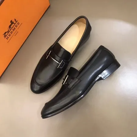 Hermes Men’s Sydney Loafers In Black Calfskin – HM043