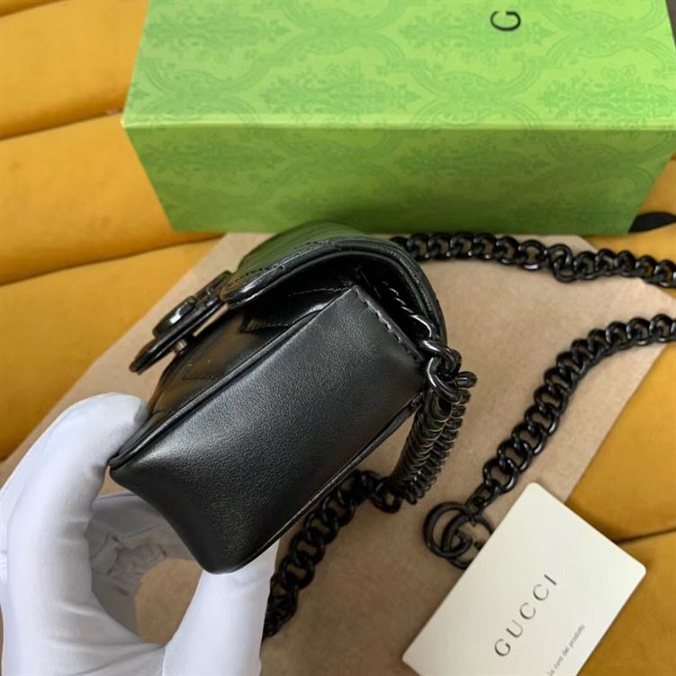 GUCCI GG MARMONT BELT BAG IN BLACK LEATHER – GB65