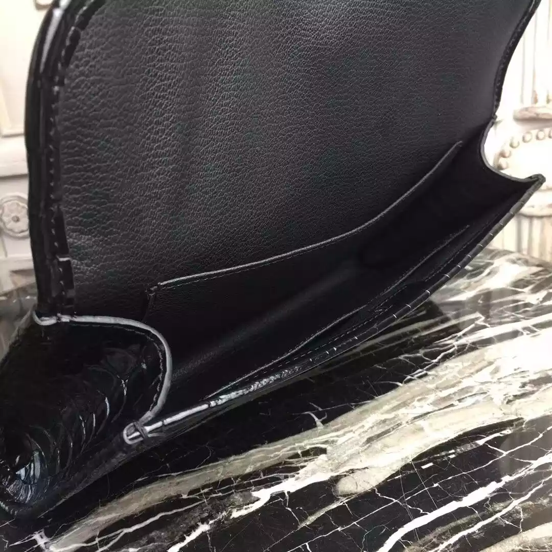 Hermes Jige Elan 29 Clutch In Black Crocodile Leather – HW113
