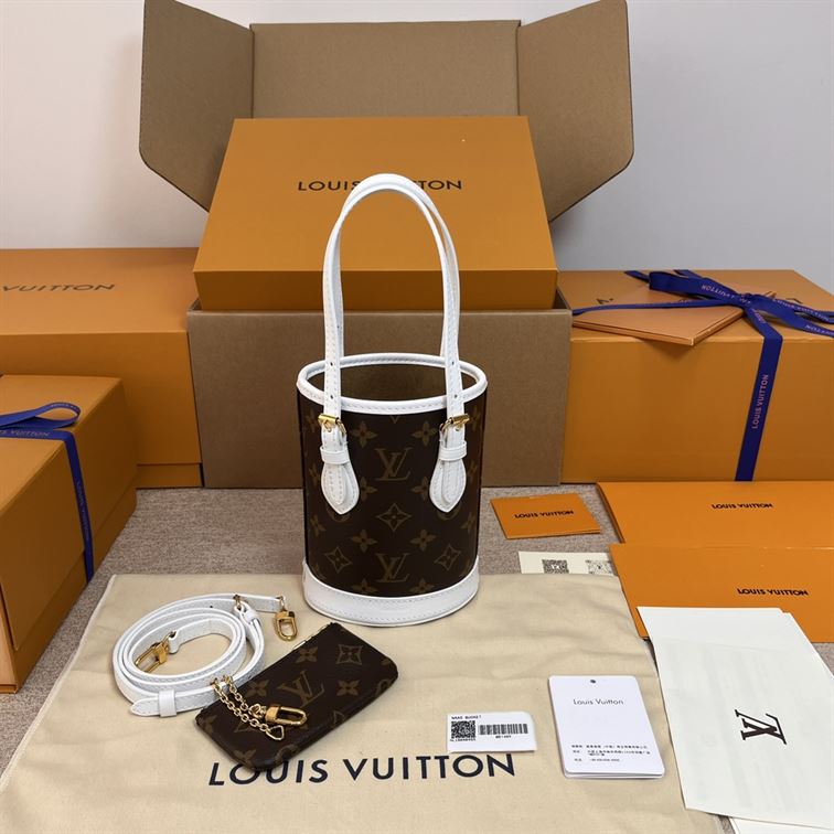 LOUIS VUITTON NANO BUCKET BROWN WHITE – LW134