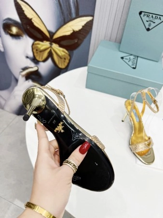 PRADA HEEL SANDALS 85MM IN SATIN WITH CRYSTALS – PSD060