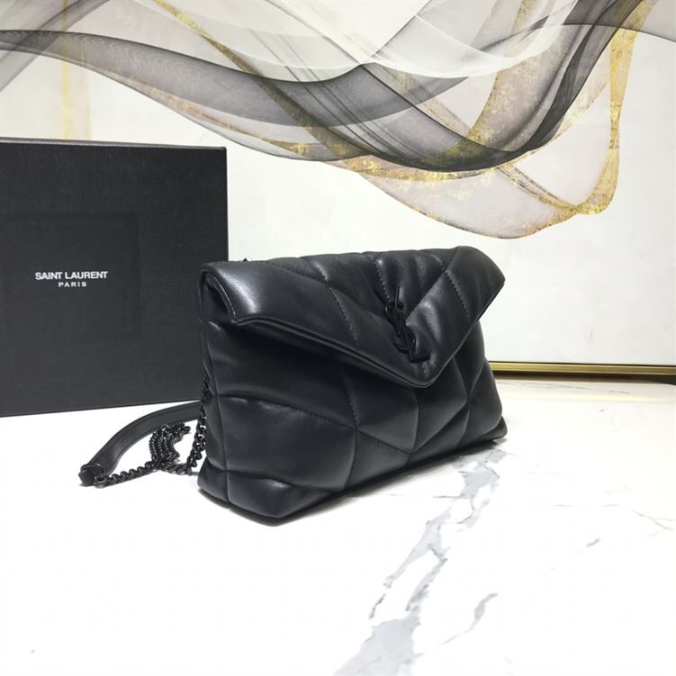 YSL LOULOU PUFFER SHOULDER BLACK BAG – YB010
