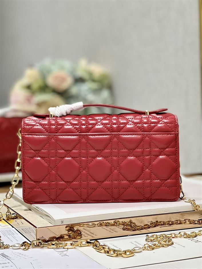 DIOR MISS DIOR MINI BAG RED CANNAGE LAMBSKIN – DOB052