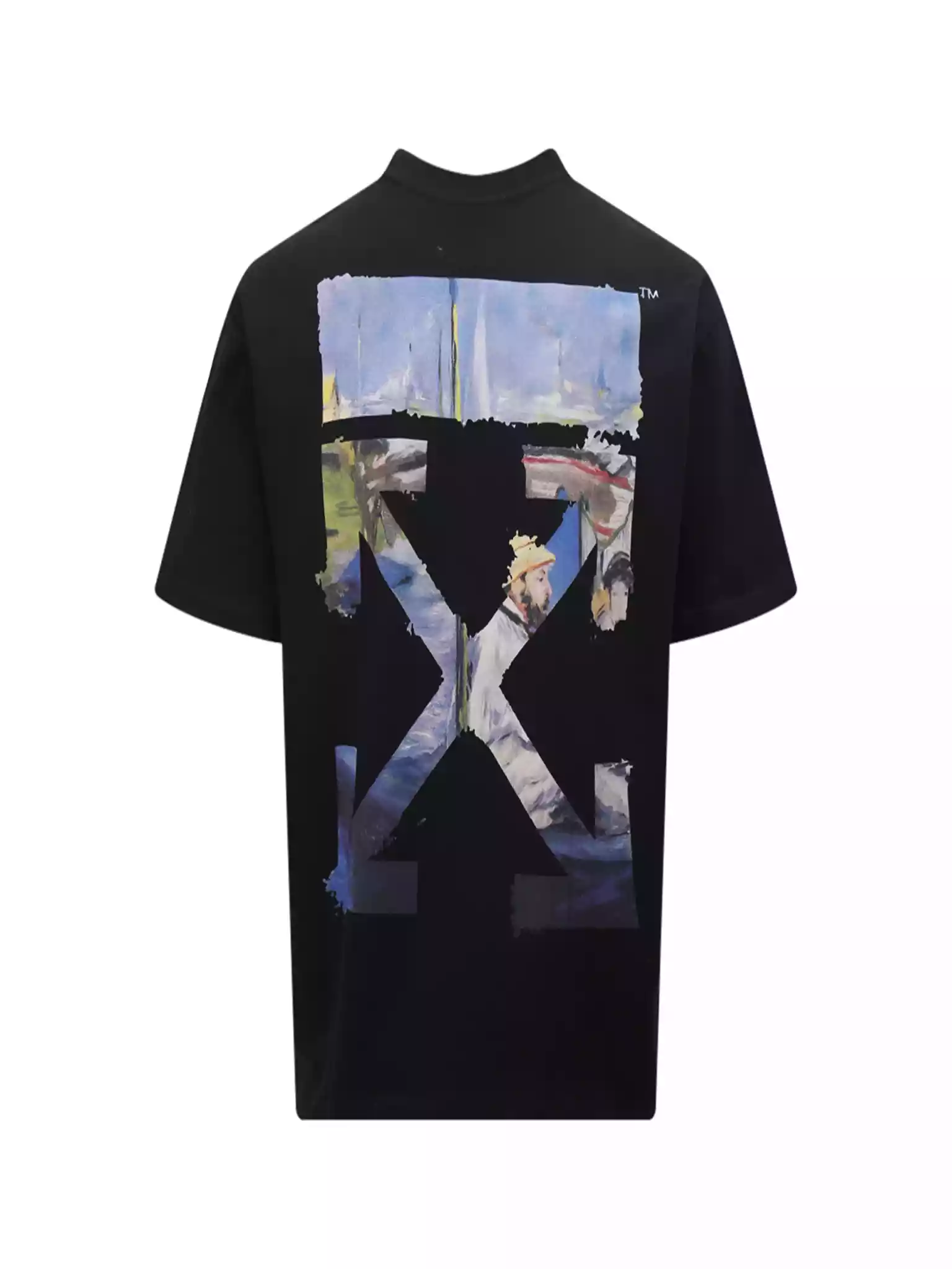 Off White Colour Painting Diagonals Arrows Tee Black – OWS008