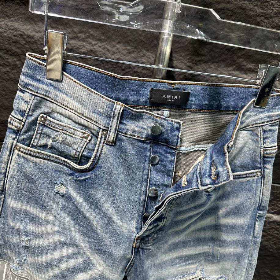 Amiri Ripp White Blue Jeans – AMIJ008