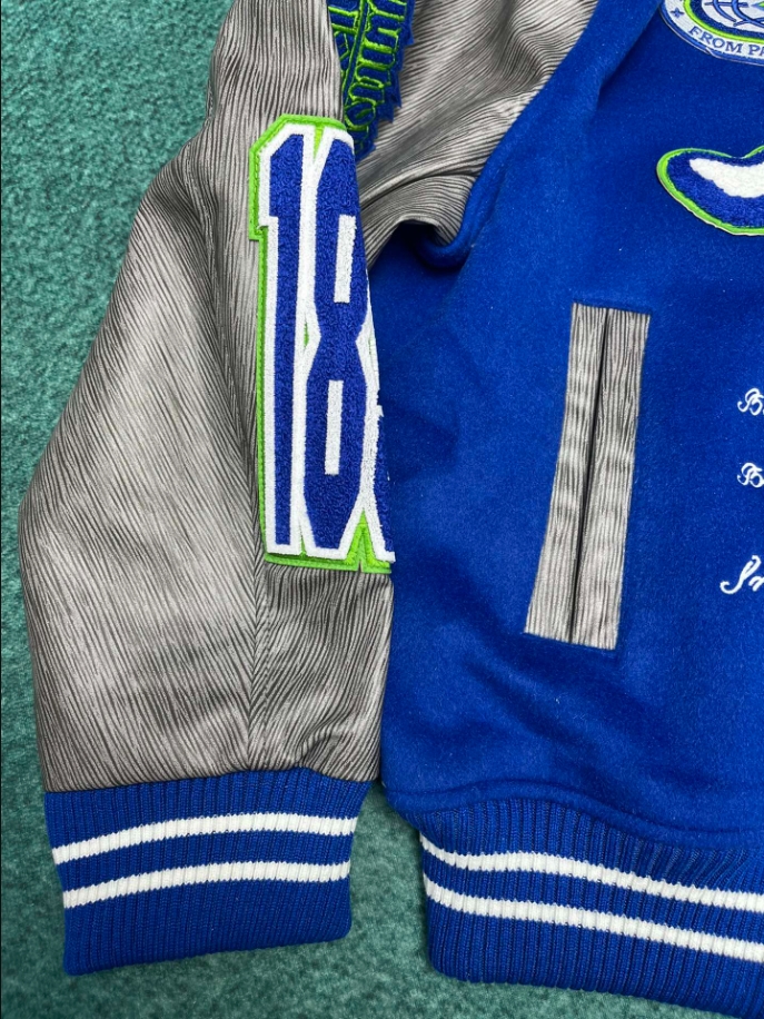 LOUIS VUITTON EMBROIDERED VARSITY BLUE COAT – LVC044