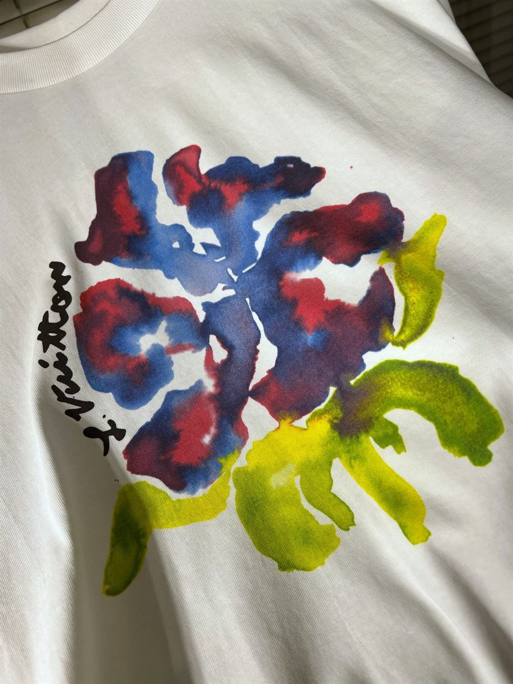 LOUIS VUITTON PRINTED FLOWER DROP SHOULDERS TEE – LVTS008