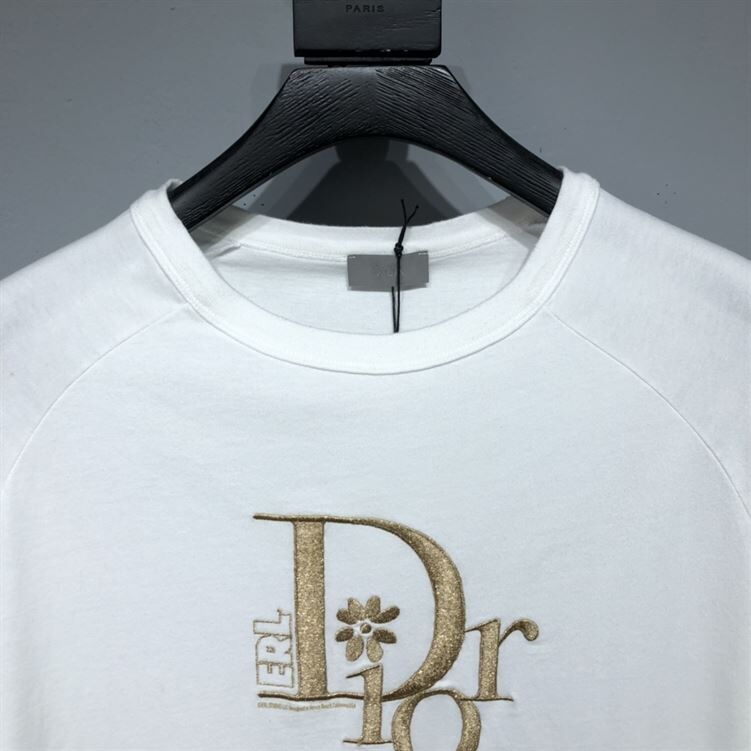 DIOR RELAXED-FIT DIOR BY ERL T-SHIRT WHITE SLUB COTTON JERSEY – DOT021