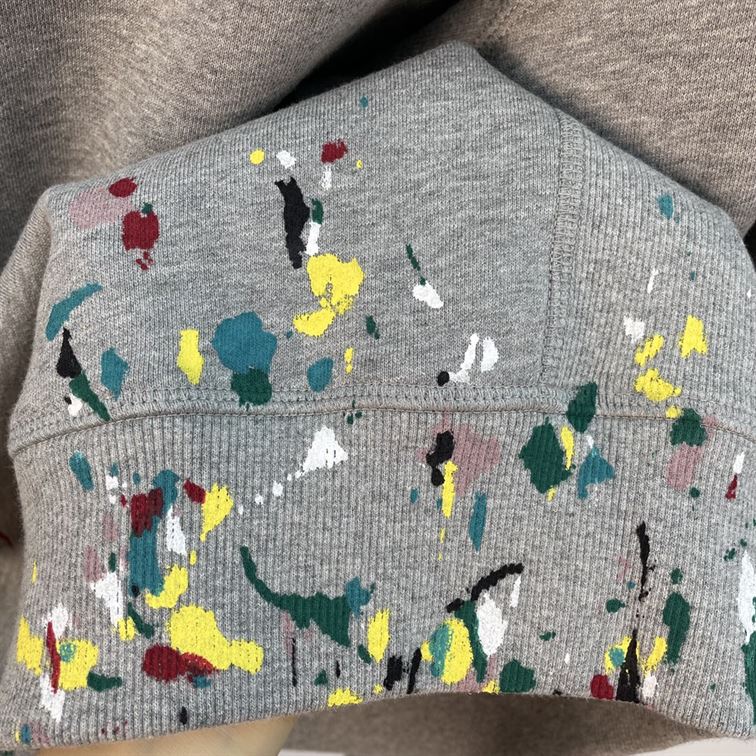 DIOR OVERSIZED SWEATSHIRT WHITE COTTON FLEECE WITH PAINT PRINT – DOS014