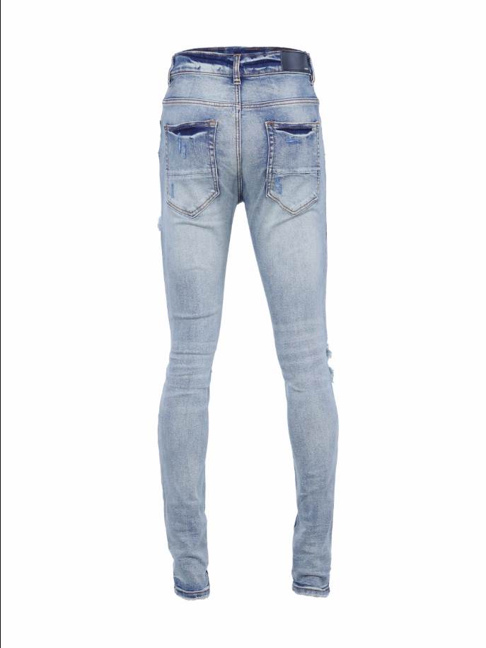 Amiri Distressed Blue Rip Jeans – AMIJ046