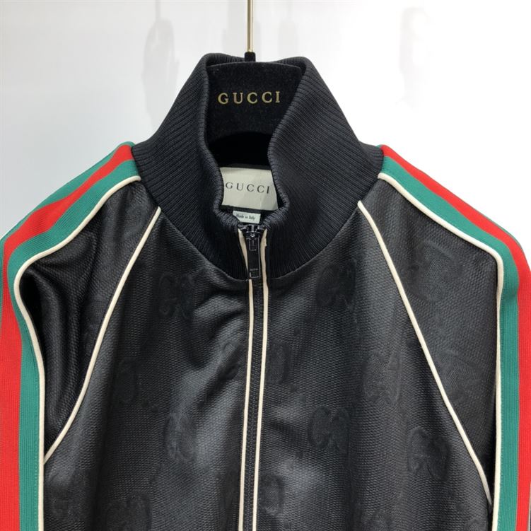 GUCCI GG JACQUARD JERSEY ZIP JACKET BLACK GG JACQUARD JERSEY – GCJ001