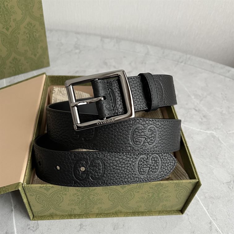 GUCCI GG RUBBER-EFFECT LEATHER BELT – GB049