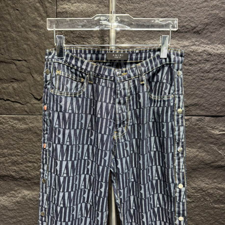Amiri Jacquard Snap Black Jeans – AMIJ005