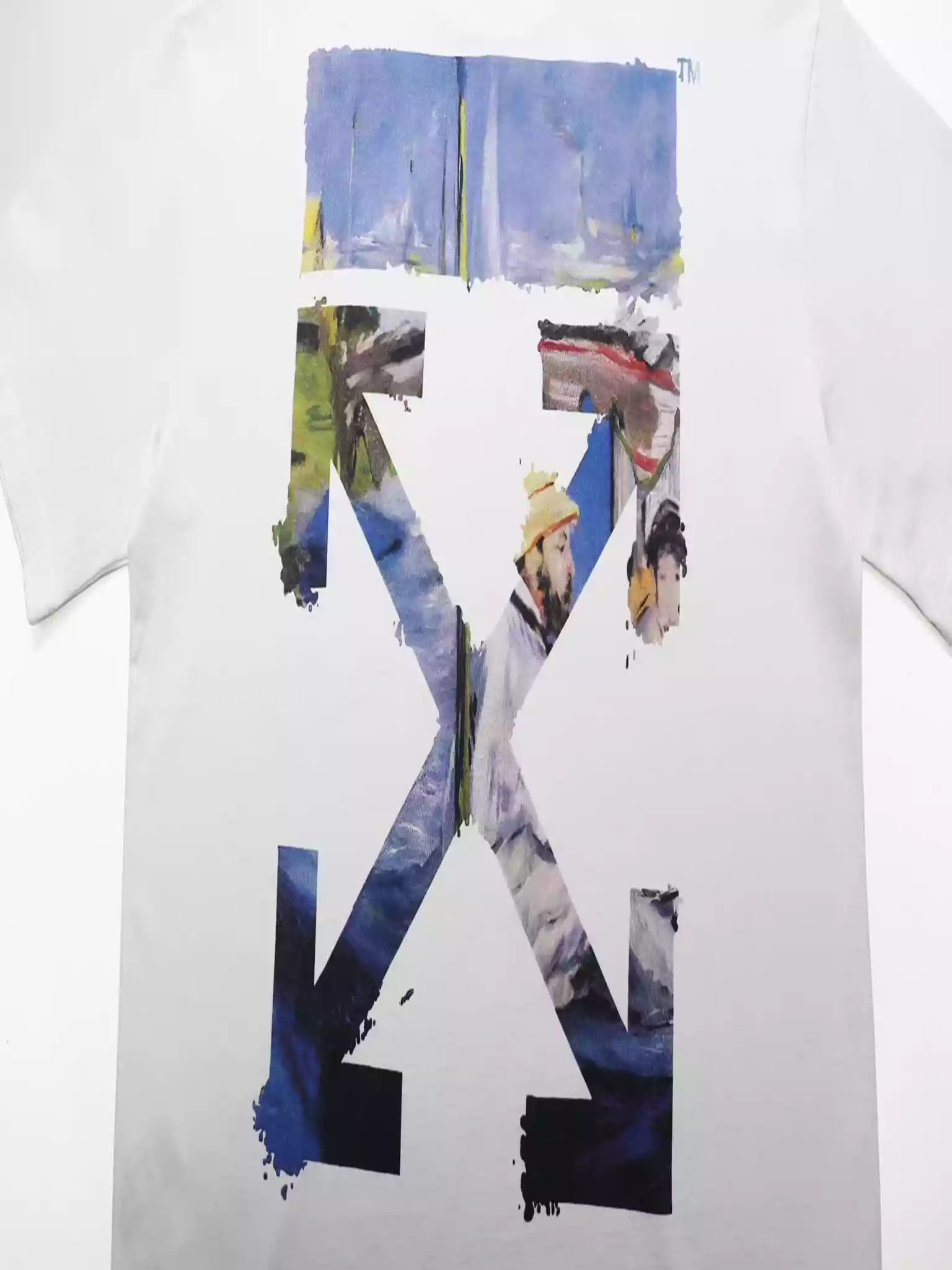 Off White Colour Painting Diagonals Arrows Tee White – OWS009