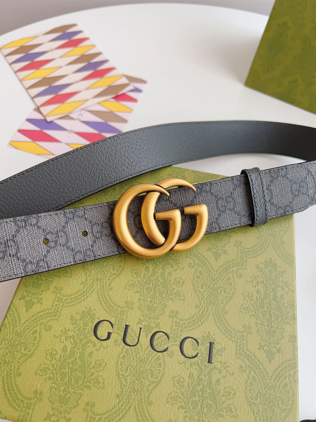 GUCCI LEATHER BELT WITH DOUBLE G – GB031