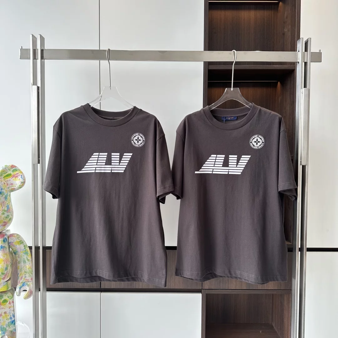 WASHED PRINTED COTTON T-SHIRT DARK EBONY – LVTS136