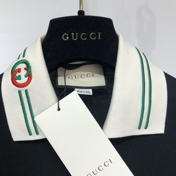 GUCCI COTTON PIQUET POLO WITH INTERLOCKING G – GGS035