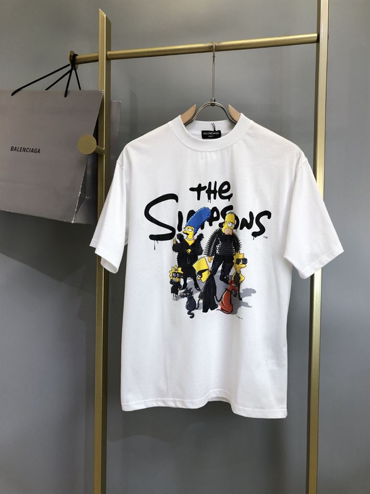 BALENCIAGA MEN’S THE SIMPSONS TM  20TH TELEVISION T-SHIRT OVERSIZED IN WHITE – BAS005