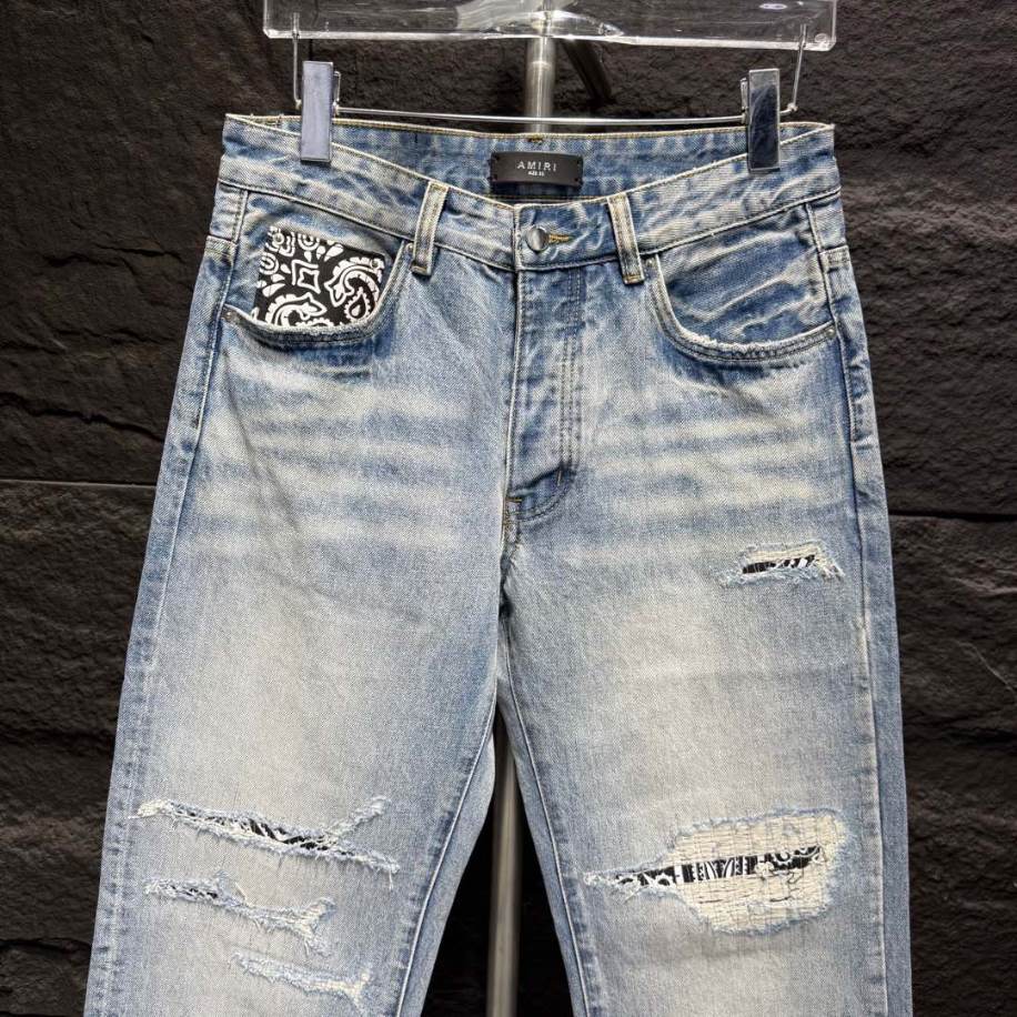 Amiri Rip White Blue Jeans – AMIJ037
