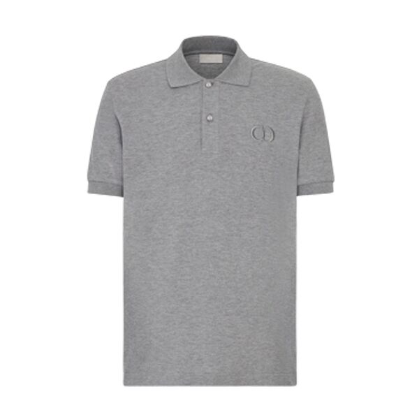 DIOR CD ICON POLO SHIRT GRAY COTTON PIQUÃ‰ – DOT024