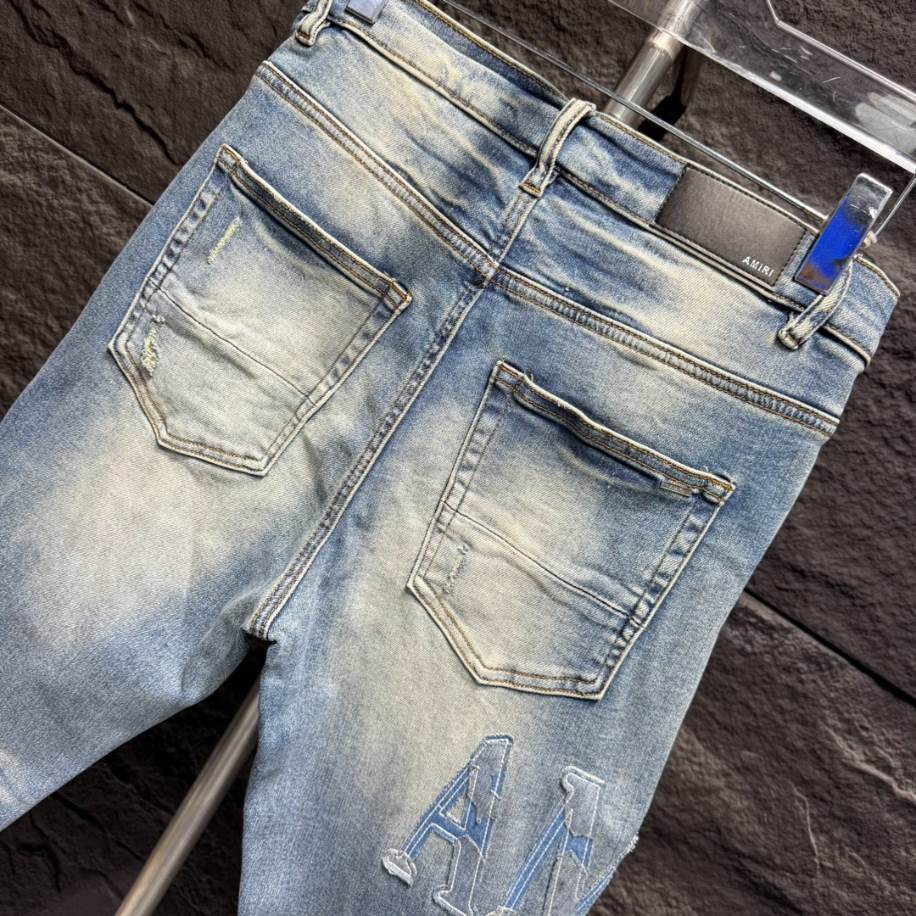 Amiri Hand Painted Slit Knee Blue Jean – AMIJ001