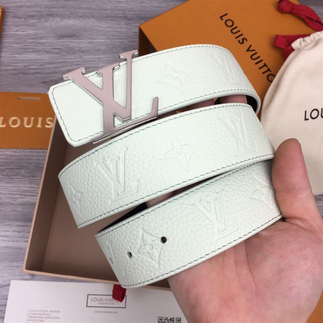 LOUIS VUITTON INITIALS SHAPE BELT MONOGRAM 40MM POWDER WHITE – LBE053