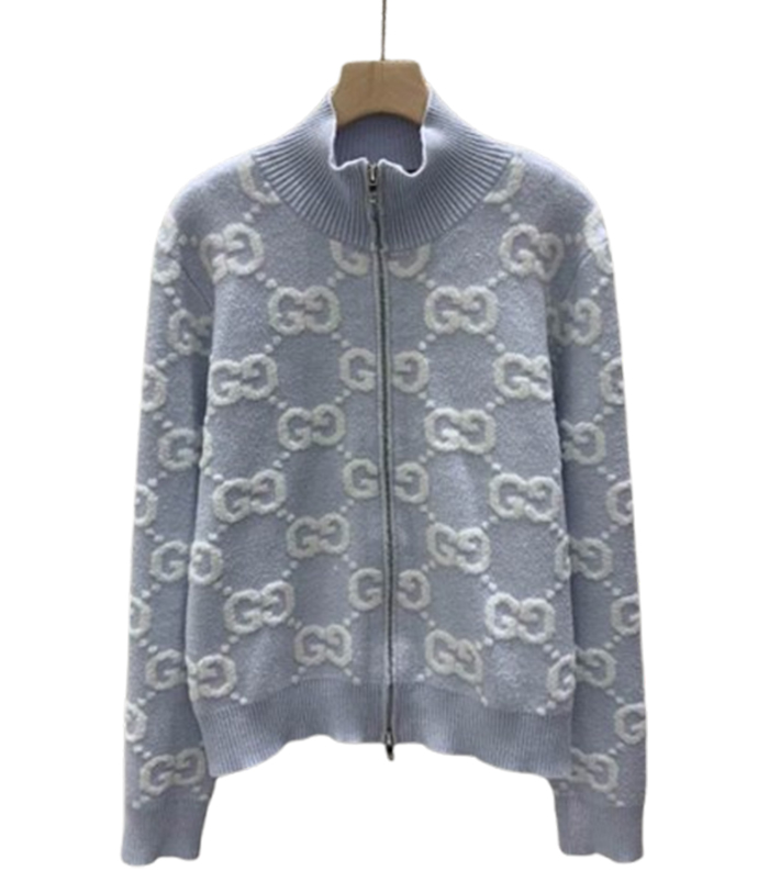 GUCCI Stitch Jacquard Blue Knitwear – GCK055
