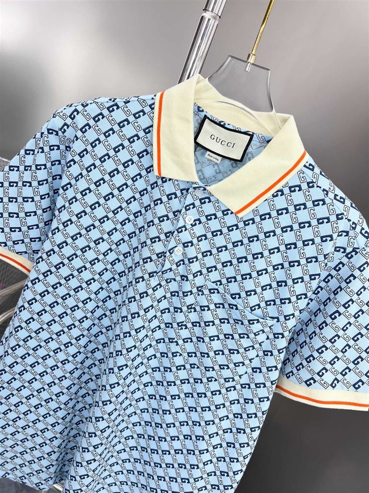 GUCCI GEOMETRIC G COTTON PIQUET POLO SHIRT – GGS043