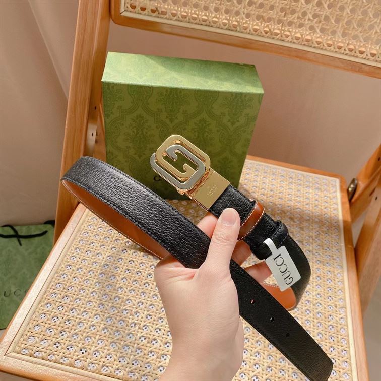 GUCCI REVERSIBLE BELT WITH SQUARED INTERLOCKING G – GB021