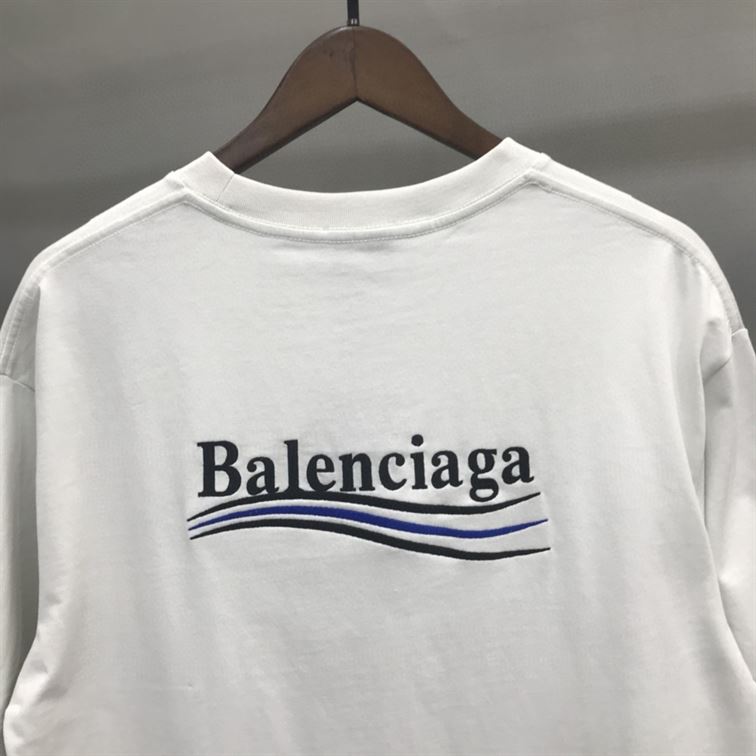 BALENCIAGA MEN’S POLITICAL CAMPAIGN T-SHIRT LARGE FIT IN WHITE – BAS020