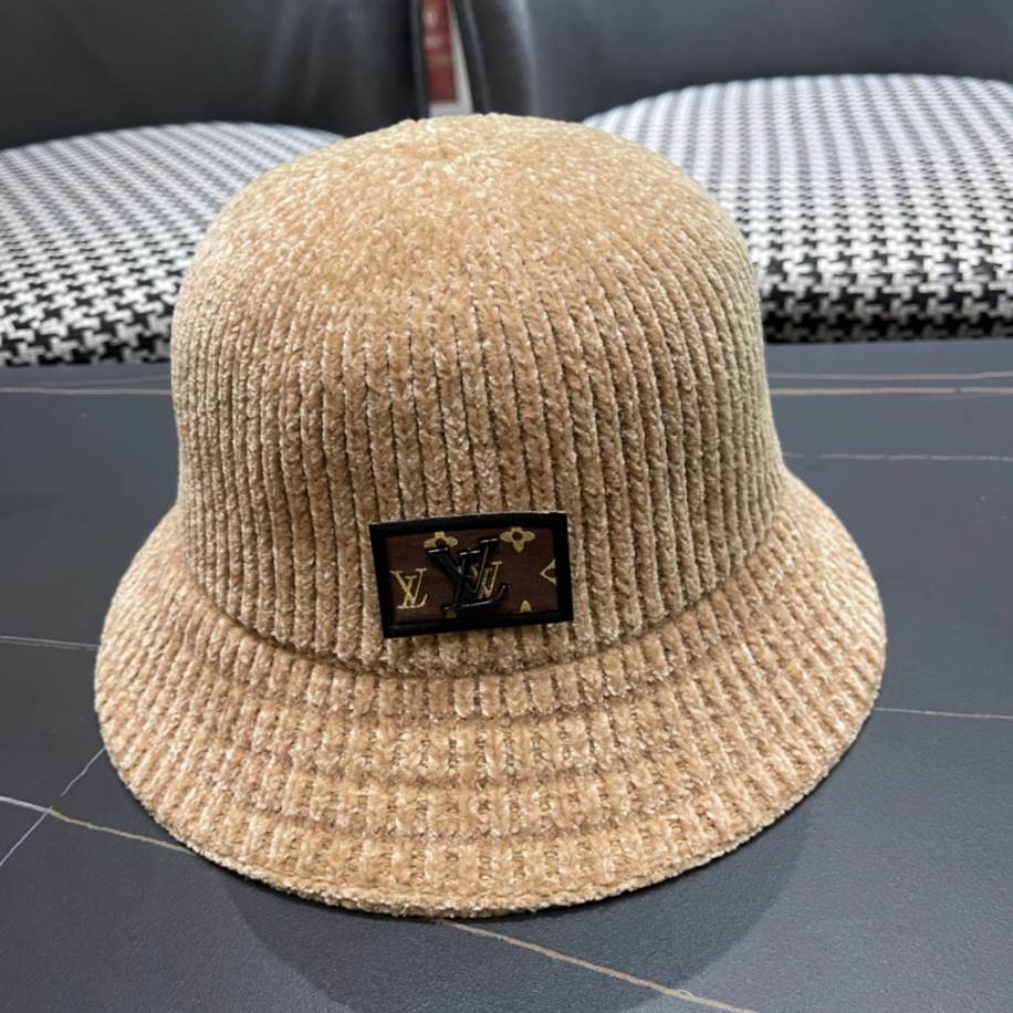 Louis Vuitton Bucket Corduroy Dome Light Brown Hats – LVC006