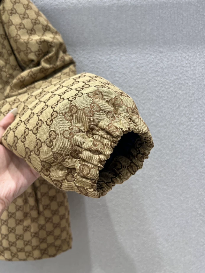 GG Canvas Down Jacket in Camel and Dark Brown – GCJ056