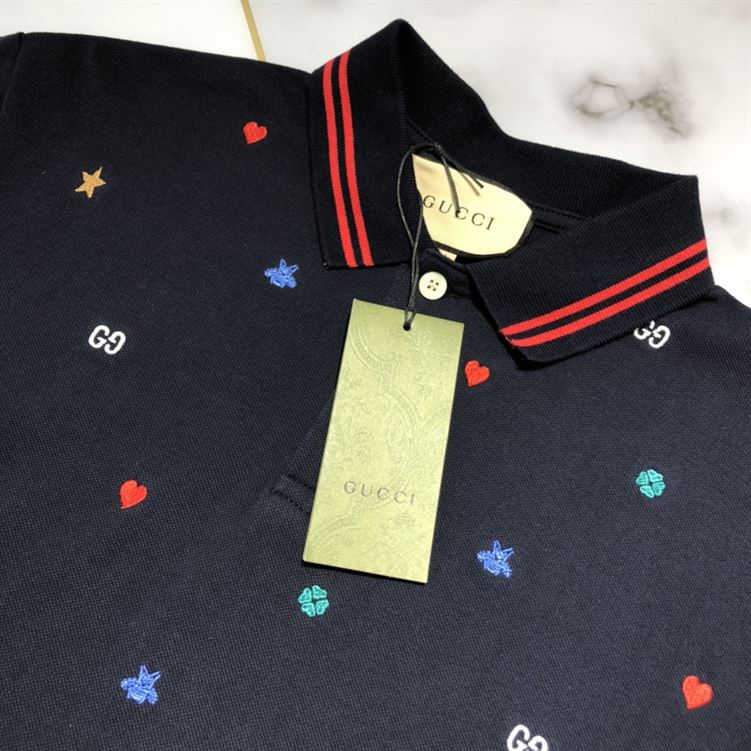 GUCCI POLO WITH SYMBOLS EMBROIDERY – GGS045