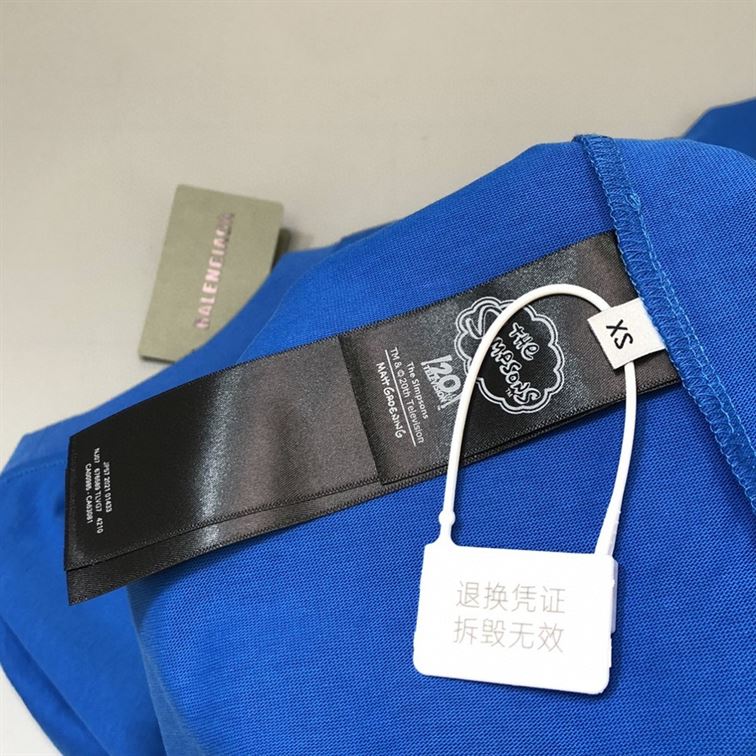 BALENCIAGA MEN’S THE SIMPSONS TM  20TH TELEVISION T-SHIRT OVERSIZED IN INDIGO – BAS006