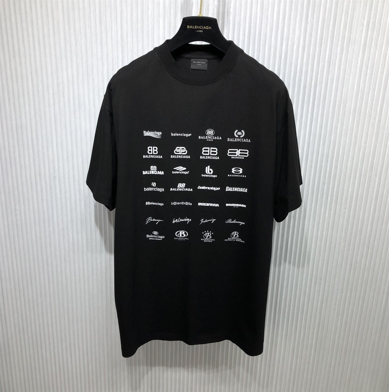 BALENCIAGA ARCHIVES LOGOS T-SHIRT OVERSIZED IN BLACK – BAS015