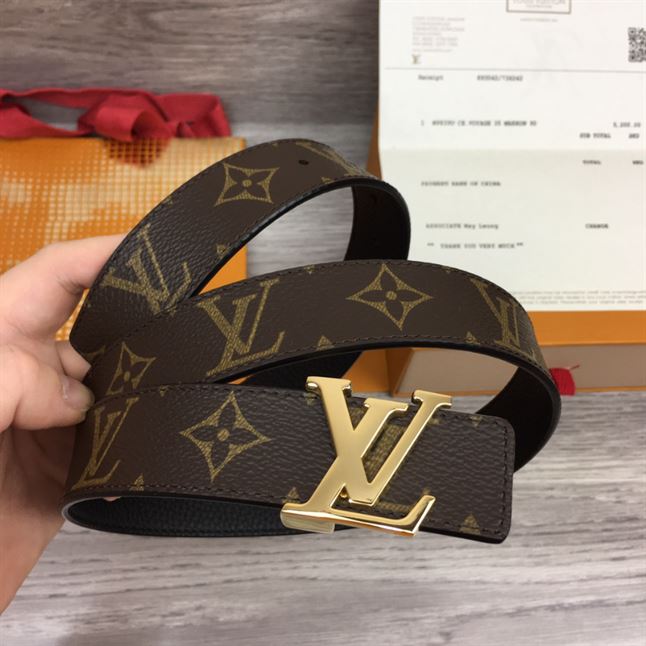 LOUIS VUITTON LV INITIALES 30MM REVERSIBLE BELT MONOGAM – LBE082