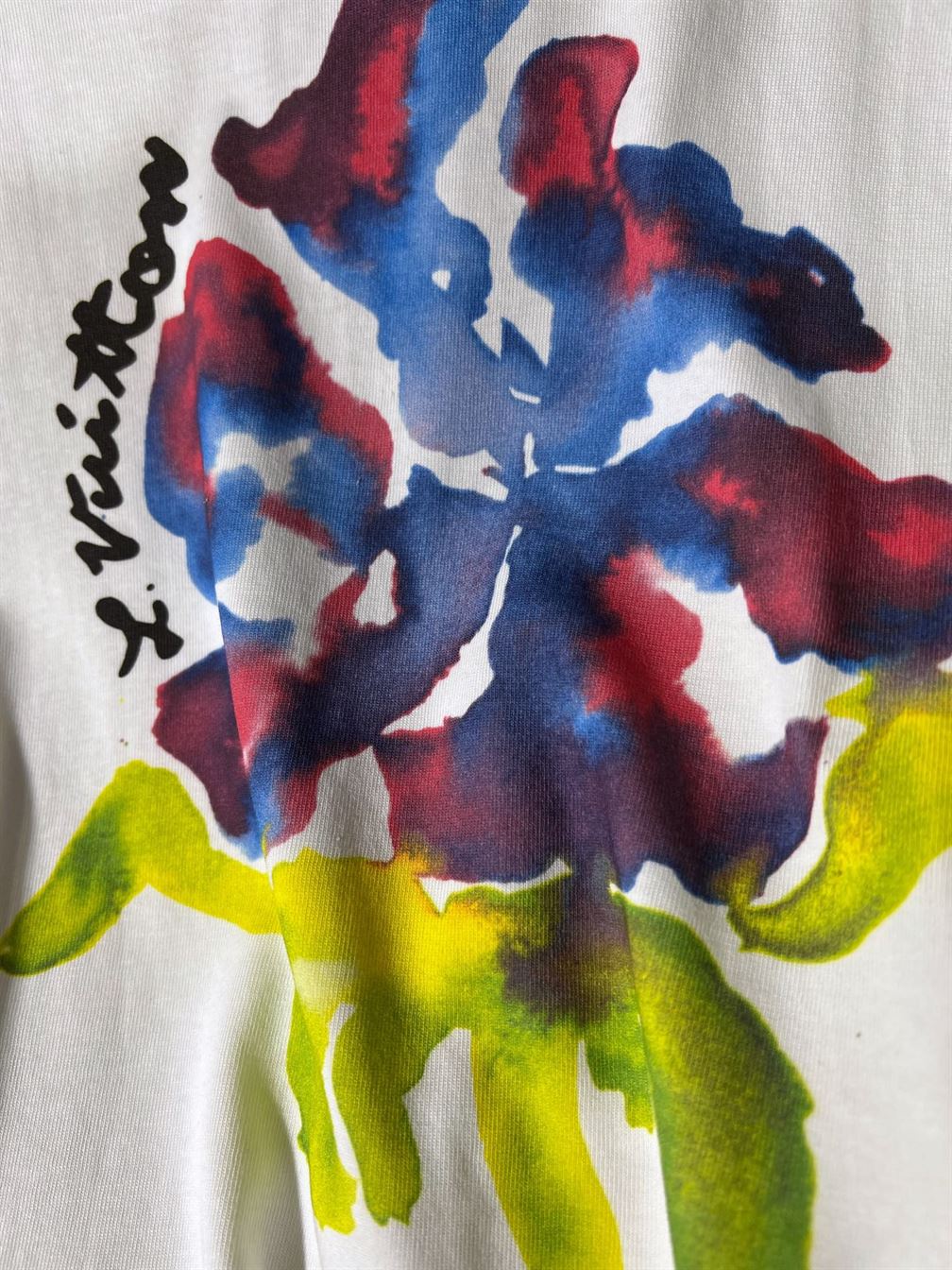 LOUIS VUITTON PRINTED FLOWER DROP SHOULDERS TEE – LVTS008