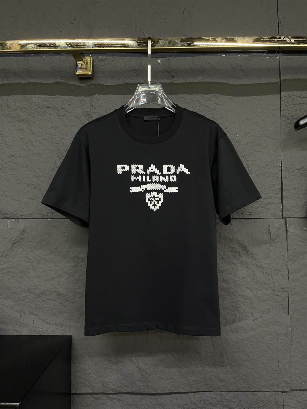 PRADA COTTON T-SHIRT BLACK – PT006