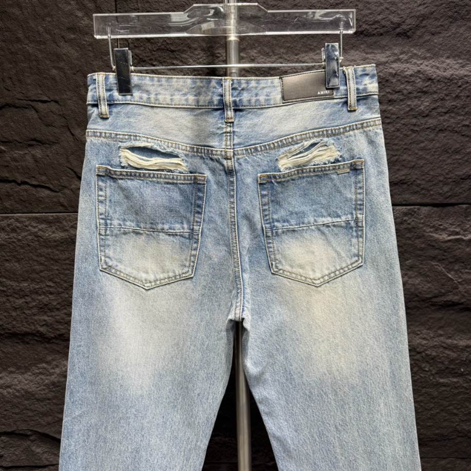 Amiri Ripp Blue White Jean – AMIJ002