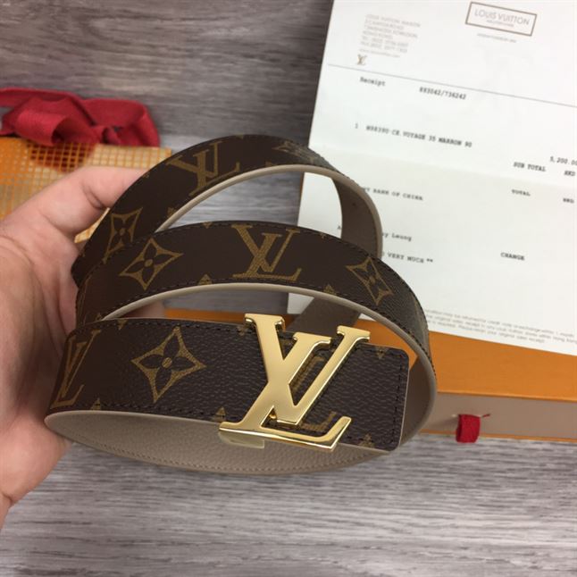 LOUIS VUITTON LV INITIALES 30MM REVERSIBLE BELT MONOGAM – LBE086