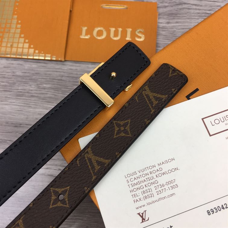 LOUIS VUITTON BELT LV INITIALES RESERSIBLE MONOGRAM 1W NOIR BLACK/BROWN – LBE004