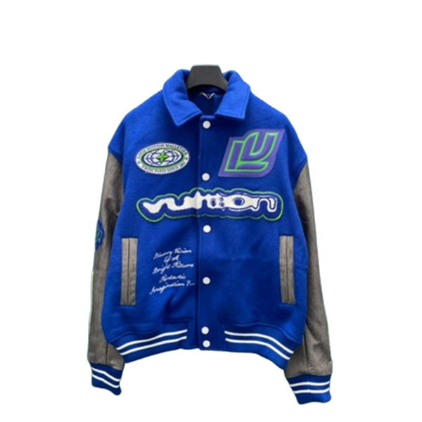 LOUIS VUITTON EMBROIDERED VARSITY BLUE COAT – LVC044
