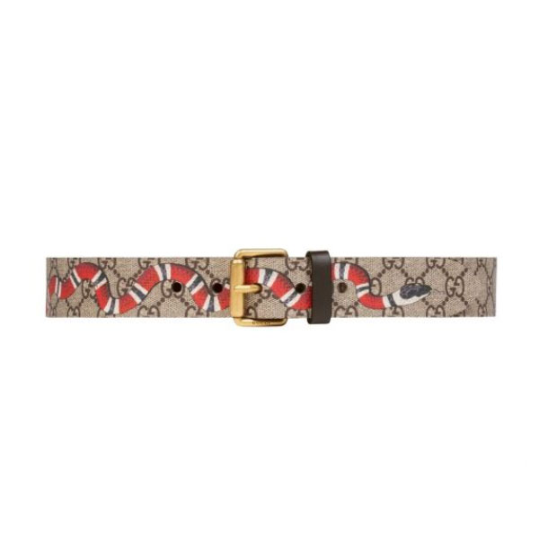 GUCCI GG SUPREME BELT WITH KINGSNAKE PRINT – GB034