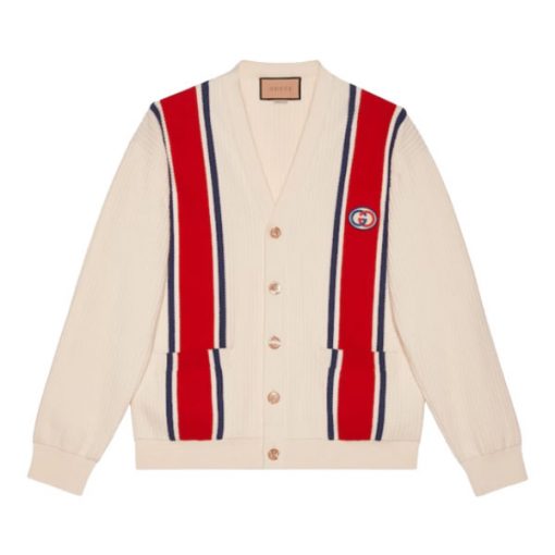 GUCCI KNIT COTTON CARDIGAN WITH PATCH – GCK043
