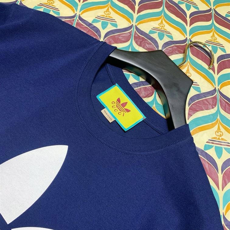 ADIDAS X GUCCI COTTON JERSEY T-SHIRT IN BLUE – GGS032