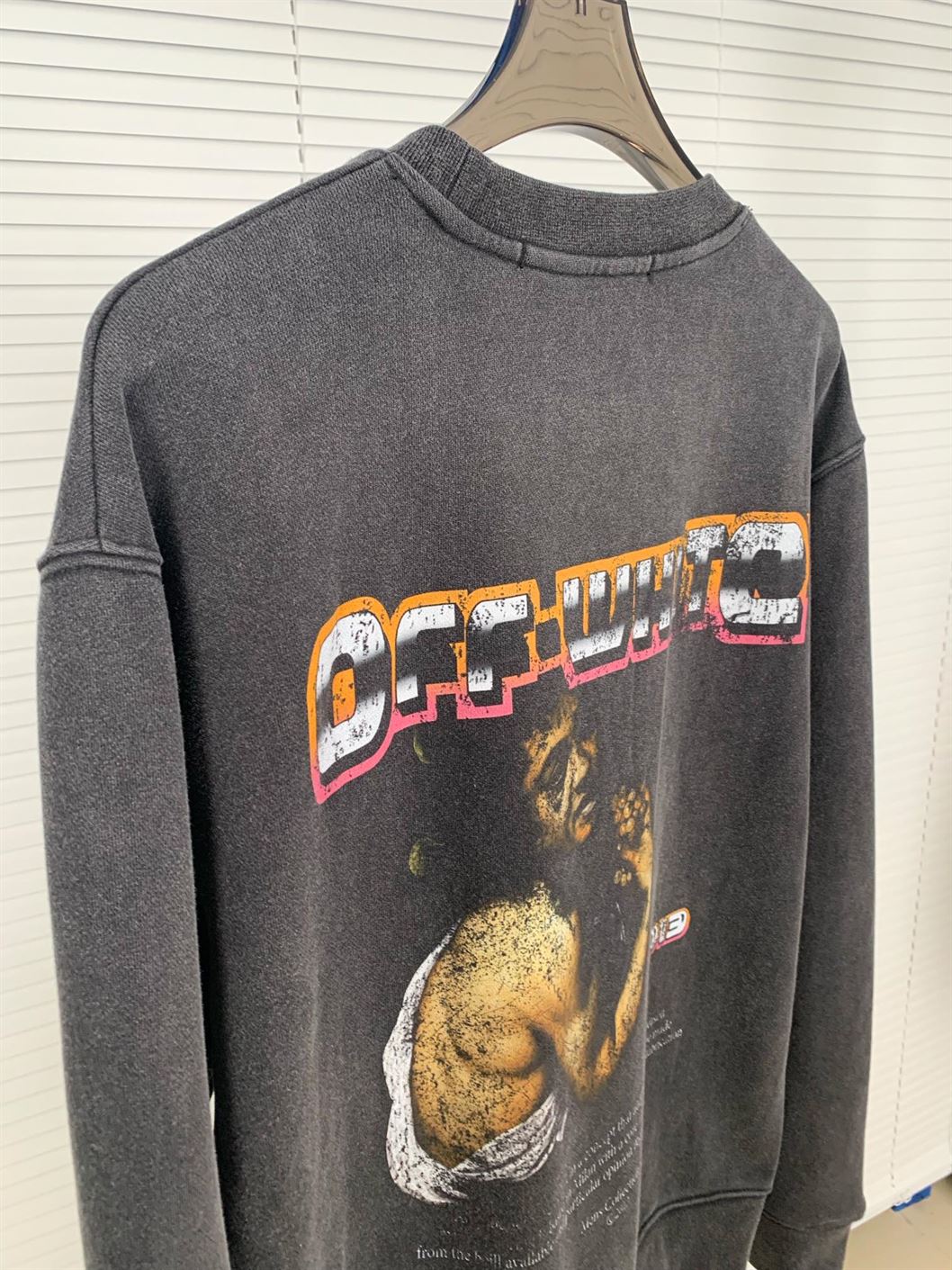 OFF-WHITE DIGIT BACCHUS COTTON SWEATSHIRT CHARCOAL GREY – OS018