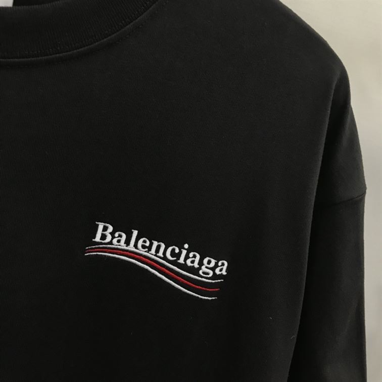 BALENCIAGA MEN’S POLITICAL CAMPAIGN T-SHIRT REGULAR FIT IN BLACK – BAS002