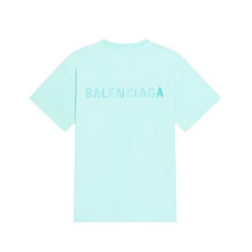 BALENCIAGA MEN’S LOGO T-SHIRT MEDIUM FIT IN GREEN – BAS004